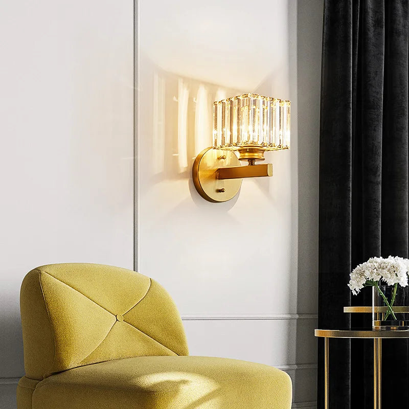  Modern Minimalist Bedroom Wall Lamp Bedside Lamp Italy Crystal Wall Lamp Bedside Lamp Fashion Minimalist Wall Lamp