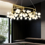 2026 New Nordic Romantic Hanging Living Room Chandelier Lights Modern Firefly Decor Pendant Lamp Round Chandelier Lustre Fixture