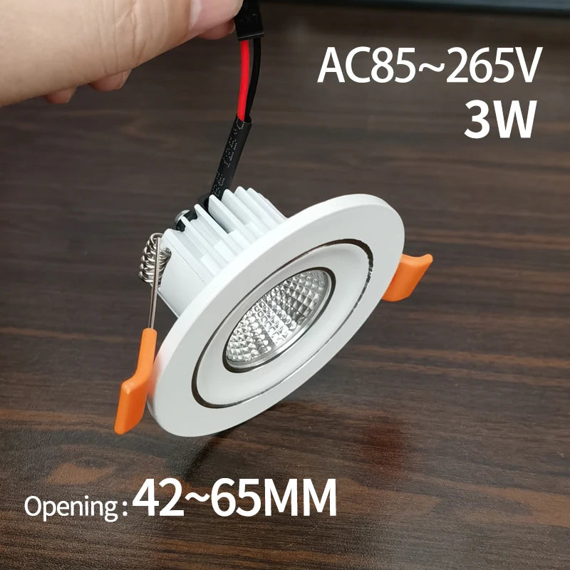 Recessed mini Spotlight 1w 3w LED ceiling light 110 volt 220V indoor embedded small downlight with driver set