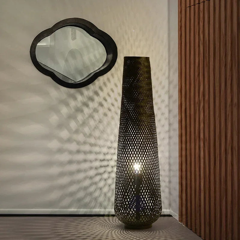 Japanese Style Floor Lamp Tea Room Zen Bamboo Creative Vertical Light Nordic Living Room Bedroom Ins Style Sofa Side Art Lights