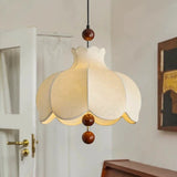 Vintage Fabric Pendant Lamp - Retro Textile Ceiling Hanging Light Chandelier Fixture for Living Room, Dining Room & Home Decor