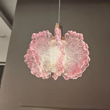Nordic French Cream-Style Long Line LED Pendant Light - Acrylic Flower Chandelier Lamp for Bedroom Bedside, Dining Room & Living Room