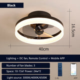 LED Ceiling Light Fans AC DC Fan Bedroom Lamp Lighting For Living Room Decorative Lamps Ventilated Silent With Remote Control