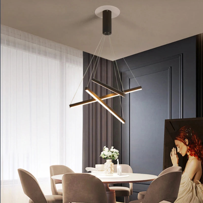 Modern Led Chandeliers Living Dining Room Kitchen Lighting Decor Lustre Pendant Lamp Indoor Duplex Hall Hanging Lights Fixture