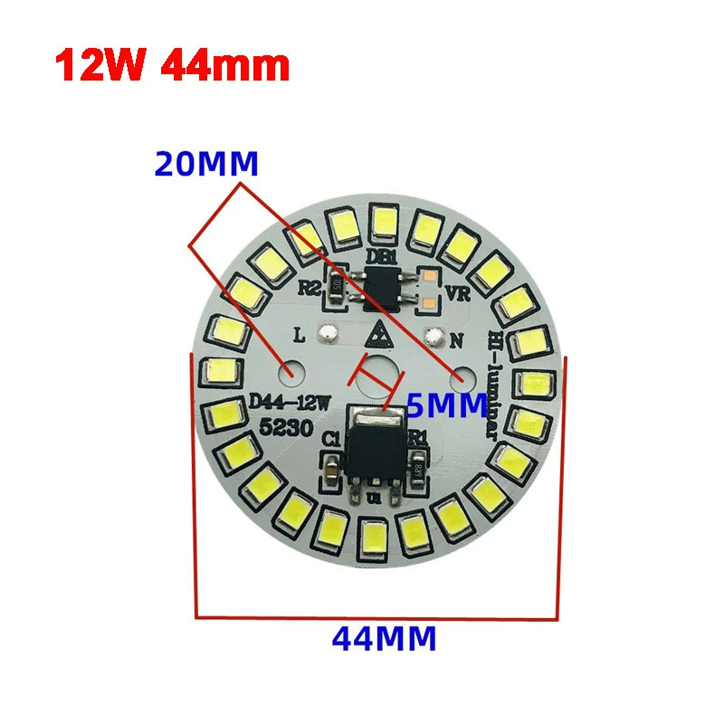 AC 220V Driver-free 2835 SMD Led Chip 3W - 18W 28mm - 120mm Lamp Light Board Bulb Round Light Source