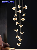 UFO Creative Personalized Staircase LED Pendant Light Modern Luxury Villa Duplex Penthouse Pendant Light Home Decoration Lamp