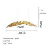 Nordic Wabi Sabi Fish Bone Wood Ceiling Pendant Light Home Deco Living Room Led Chandelier Bar Cafe Hanging Lamp Lustre Fixture