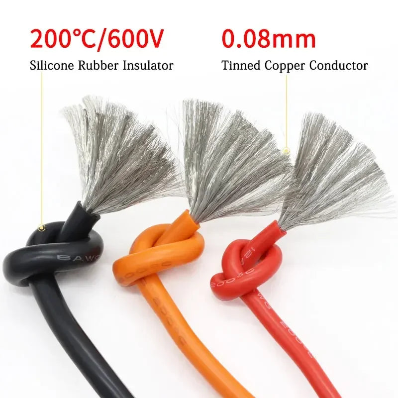 Heat Resistant Flexible Silicone Wire 5 Colors Mix Kit - 30/28/26/24/22/20/18/16AWG Stranded Cable Electrical Tinned Copper Wires