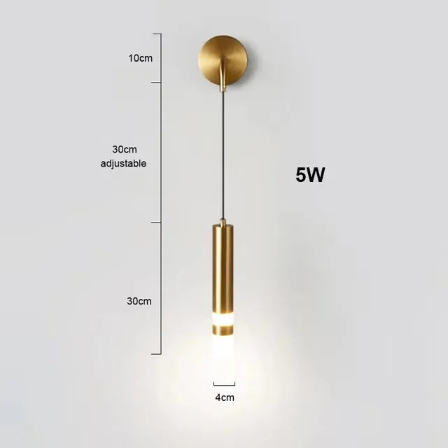 Nordic Luxury Wall Lamp with Reading Spotlight - Modern Linear LED Sconce