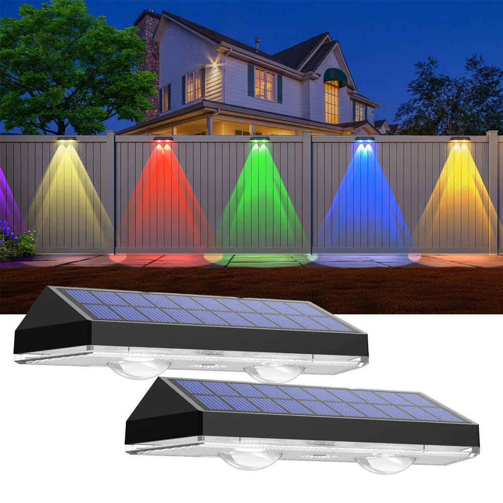 Solar Wall Lamp RGB Path Deck Stair Light Garden LED Lights Waterproof Outdoor Lighting Solar Lamp for Garden Step Patio Fence