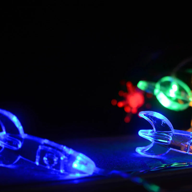 1.5m Outer Space Party LED String Lights Astronaut Rocket Mars Spaceship String Light Planet Theme Boy First Birthday Supplies