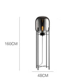 Nordic Minimalist Smoke Gray Glass Led Floor Lamp Designer Bedroom Bedside Table Light High-end Living Room Decoration Lighting