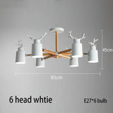 Log chandelier living room bedroom ceiling pendant light fixtures kitchen ceiling lighting deer design e27 light