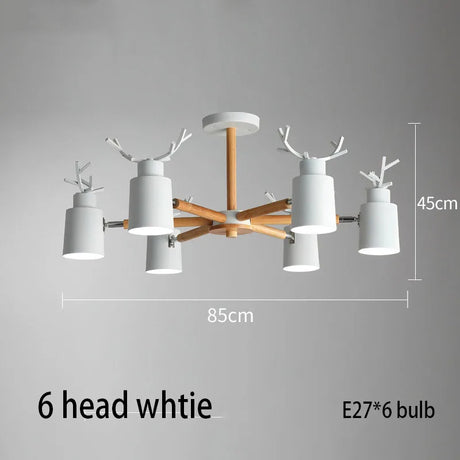 Log chandelier living room bedroom ceiling pendant light fixtures kitchen ceiling lighting deer design e27 light