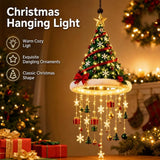 Cute Santa Hat Hanging LED String Light Christmas Decor Lamp Tassel Star Bell Pendants Holiday Party Home Wall Hanging Ornament