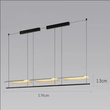 Nordic Minimalist Modern Metal LED Long Pendant Light for Living Room Dining Room Indoor Home Decoration Lighting Fixtures
