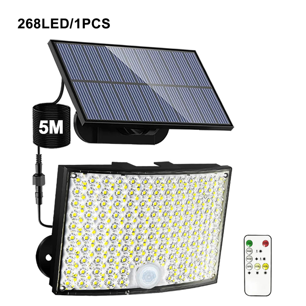 348LED Solar Lamp Outdoor Security Light with Motion Sensor Waterproof 126/328LED Powerful Spotlight Solar for Garden Garage