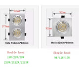 Anti-Glare Recessed Dimmable LED Downlight 9W12W15W18W24W30W COB Ceiling Lamps Spot Light Epistar Chip AC90-260V Indoor Lighting