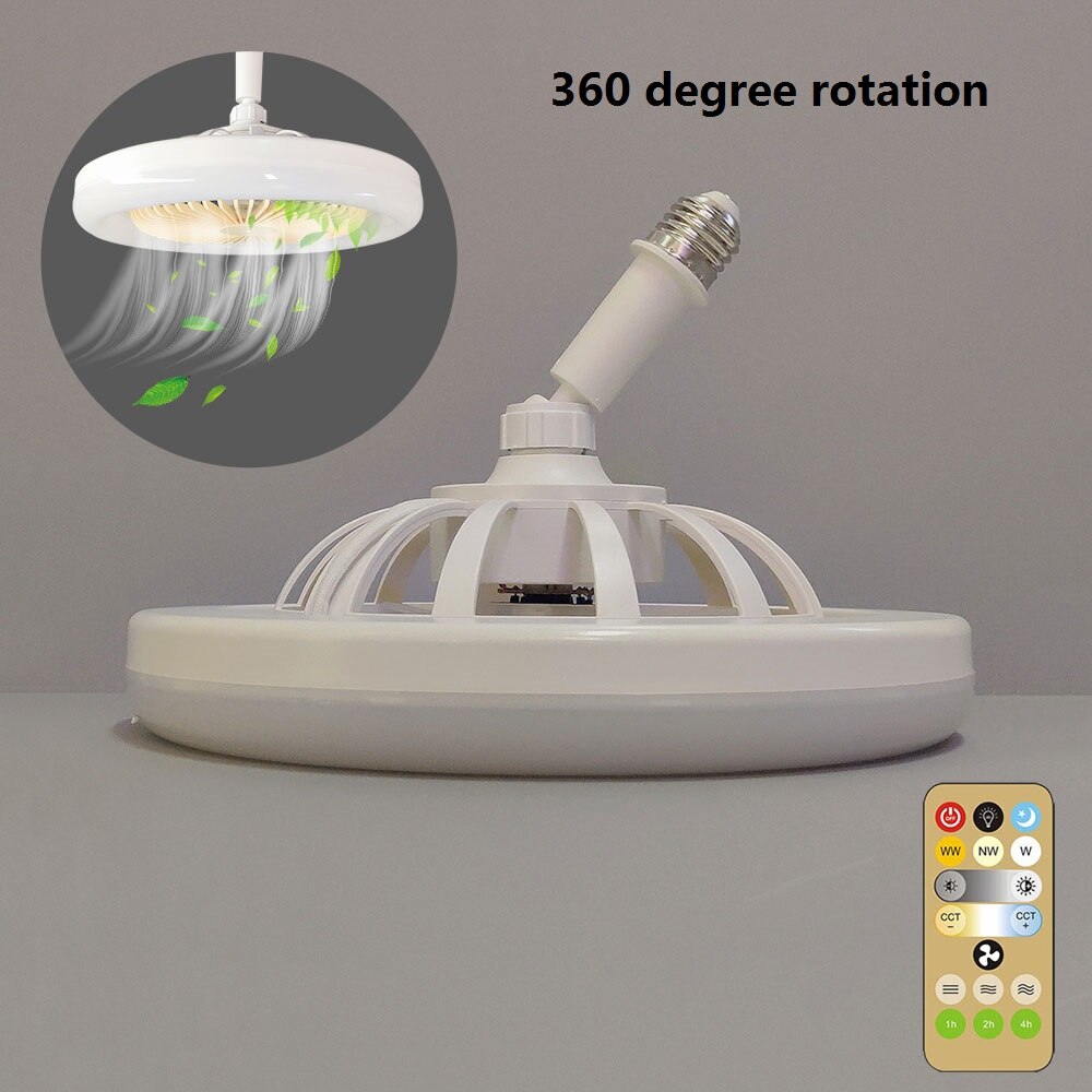 E27 LED Ceiling Fan Lamp 3-Gear Speed Cooling Fan Remote Control Fan Light Dimmable Ceiling Light Electric Fan Ventilator Lamp