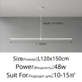 Modern Simplicity Long Linear LED Pendant Lights Strip Hanging Indoor Lamps for Office Table Kitchen  Home Decoration Chandelier