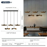 Japanese Wabi Sabi Solid Wood Lamp for Living Dining Room  Villa Duplex Kitchen Island Linear Light 3colors Changeable