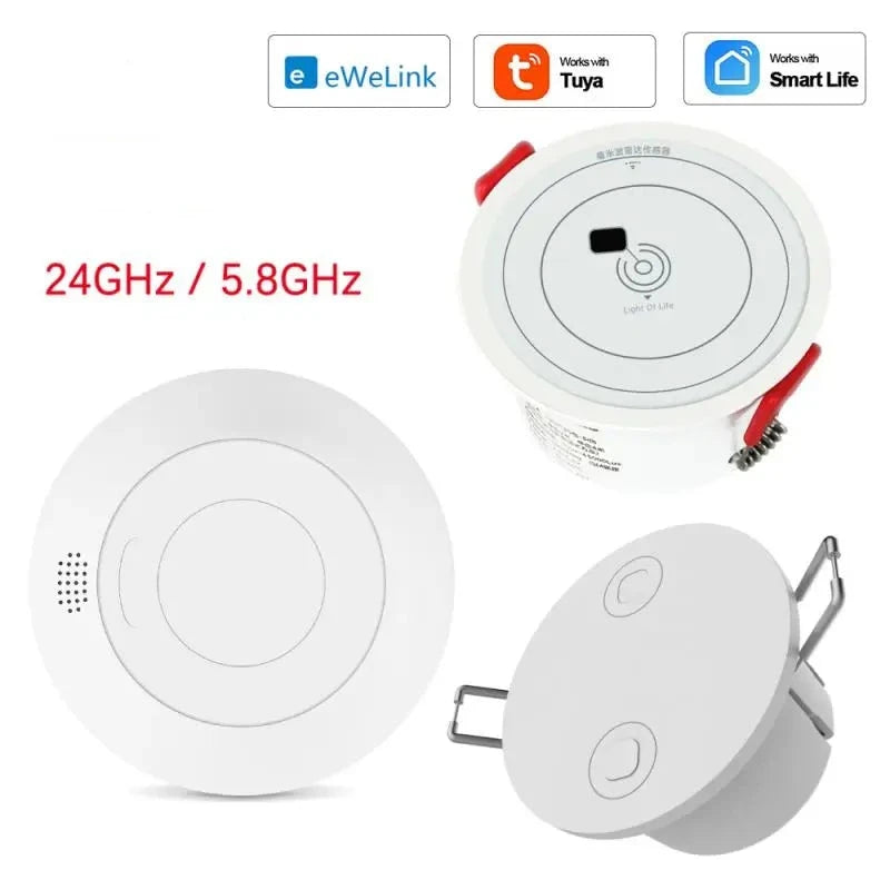 3.0 WIFI Mm Wave Human Presence Detector 5.8 / 24G Smart Micro Motion Sensing Security Radar Tuya / eWelink PIR Motion Sensor