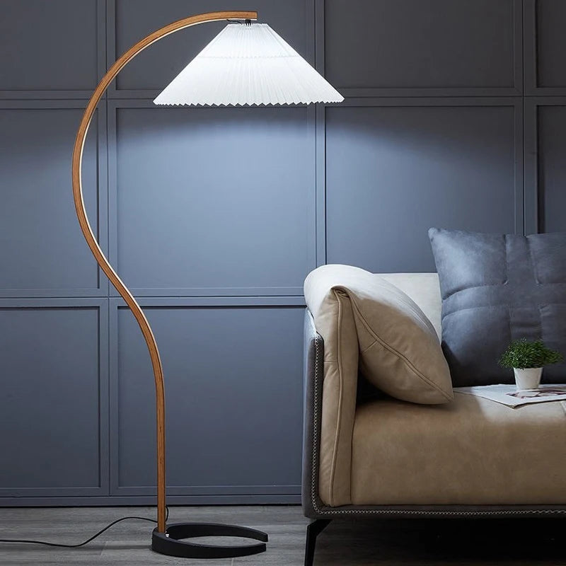 Modern Soild Wood LED Floor Lamp for Living Room Bedroom Study Decor Standing Light Home Decor Bedside Light Indoor Floor Light