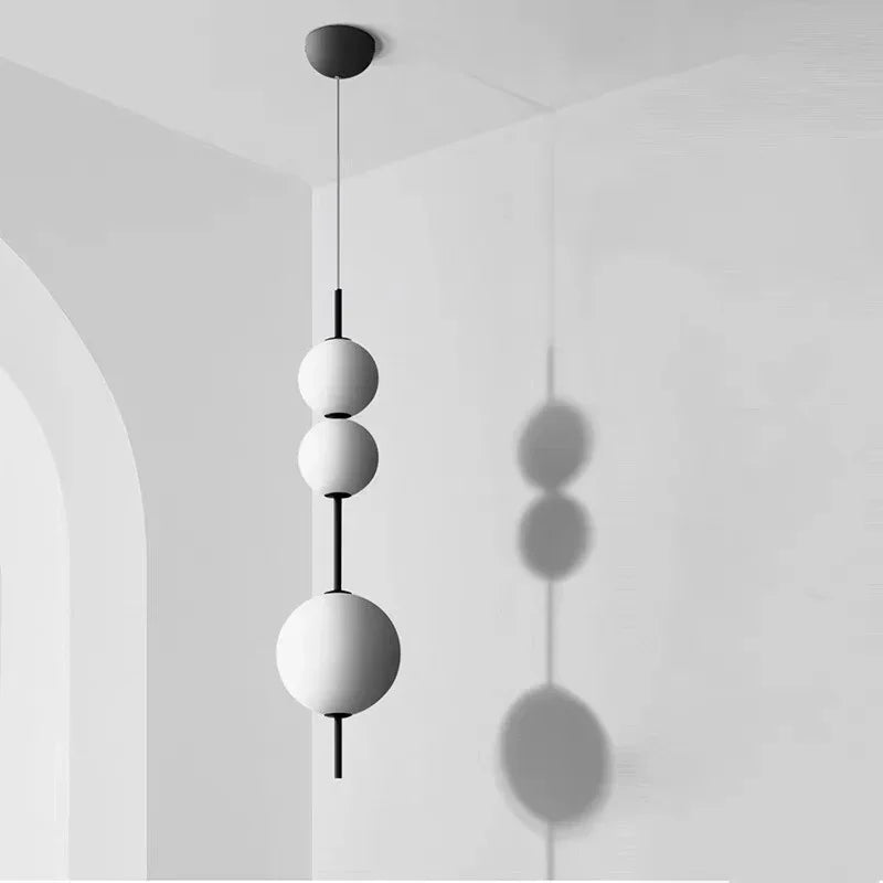 White Glass Round Ball Pendant Ceiling Chandelier Designer 4 Head LED Cafe Bar Bedroom Kitchen Hanging Lamp Fixture