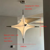 Nordic Creativity Geometric Stars Silk Chandelier Restaurant Cafe Bar Dining Room Pendant Lamp Villa Loft  Hanging Light Fixture