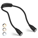 Neck Reading Light with 3 Colors & Dimmable Brightness - Portable Battery Operated Wearable LED Book Light for Crocheting, Knitting & Crafting