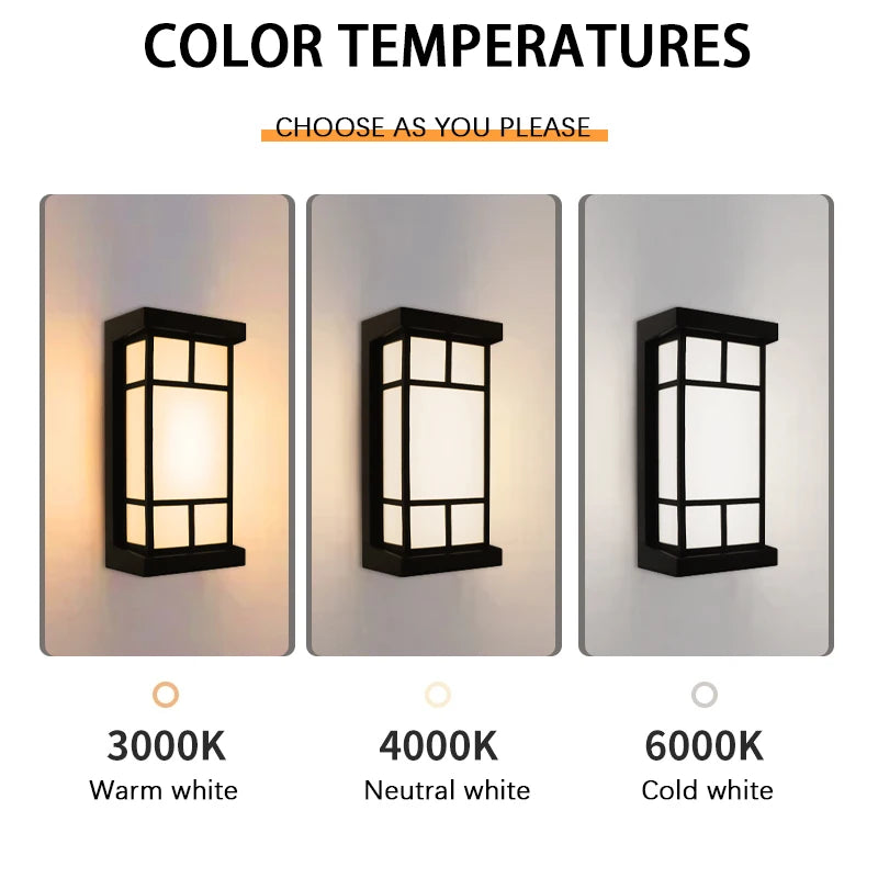Led Outdoor Wall Light Waterproof IP65 Motion Sensor Led Outdoor Lighting Porch Lights Balcony Garden Lights Outdoor Wall Lamp
