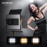 Andoer LED Video Light Light Panel with 78.7 Inches Light Stand 660 LED Bulbs 3200-5600K with Barndoor for Studio Photography