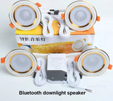 LED Smart Music Lamp Intelligent Background Music Light Ceiling Speakers With Adjusted Lights Smart Bluetooth Downlight Speaker