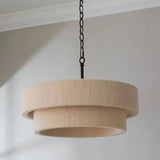Hand Woven Cotton and Hemp Rope Chandelier  Pendant Light Adjustable Pendant Light for Kitchen Island Dining Living Room Lamp