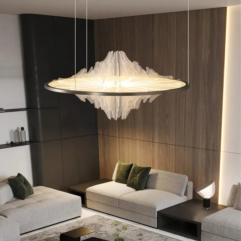 Italian Designer Light Luxury Home Decor Chandeliers Modern Round Creative Ceiling Art Restaurant Hanging Lamp Lighting Fixtures
