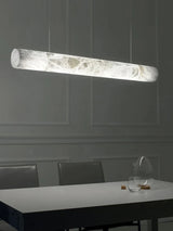 2026 Luxury Marble Linear Chandelier - Minimalist LED Dining Room Pendant Light