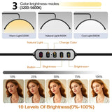 Half Moon Floor Standing Fill Light - 40W Dimmable LED Lash Light for Beauty Salons