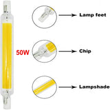 LED R7S 118MM 50W Superbright Powerful Spotlight 78mm 118mm AC220V 110V COB Lamp Bulb Glass Tube Replace Halogen Lamp Light