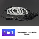 Car Interior RGB LED Atmosphere Light Strip USB Fiber Optic Neon Invisible Ambient Lamp Center Console Door Decoration Trim