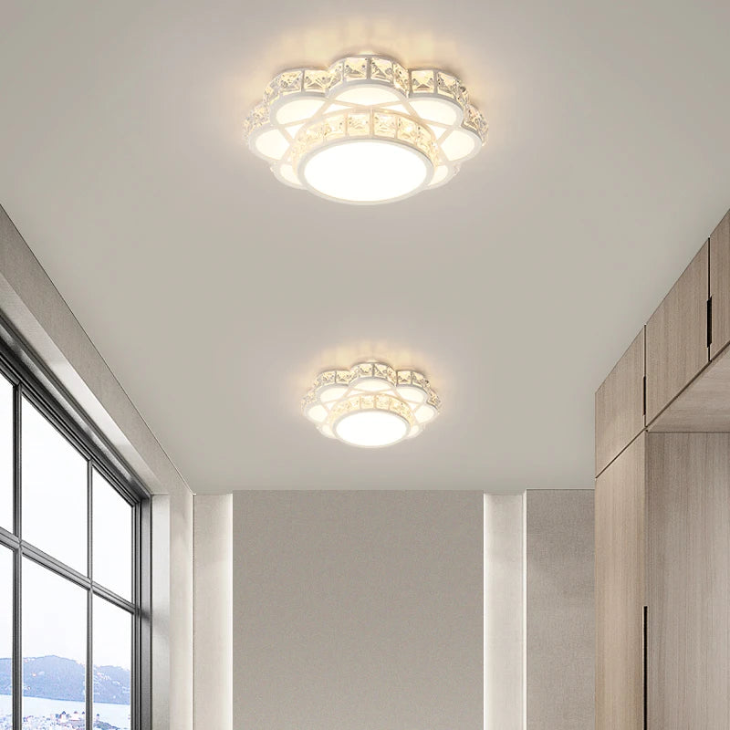 Flower Crystal Ceiling Lights for Indoor Lighting home Decoration Hallway White Black Gold color 20 25 30 35cm