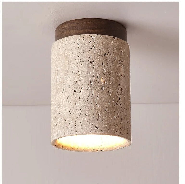 Japanese Wabi Sabi Yellow Marble Hotel Lobby Corridor Ceiling Light Creative Cream Style Restaurant Room LED Mounted Downlight