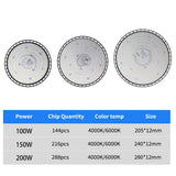 220V UFO LED High Bay Light (100W/150W/200W) - Super Bright IP65 Waterproof Industrial Lighting for Warehouse & Factory