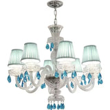 Light Blue K9 Crystal Lustre Led Chandelier Lighting Living Room Candle Pendant Lights Romantic Home Decor Led Luminarias Lamp