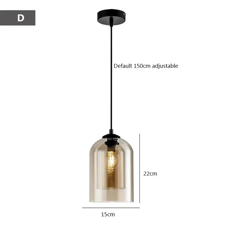 Nordic Simple Modern Hanging Loft Glass Lustre Pendant Lights LED Bedroom Bedside Living Dining Room Cafe Lamp Room Decor