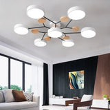 Nordic Creative Macaron Log LED Ceiling Light Bedroom Living Room Chandelie Modern Villa Restaurant Interior Lighting Decoration