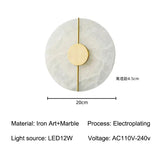 Modern Marble Led Wall Bedroom Lamp Home Decor Wall Decoration Lampshade LED Lighting Fixture for Home Decor Bedroom Hotel Lamps