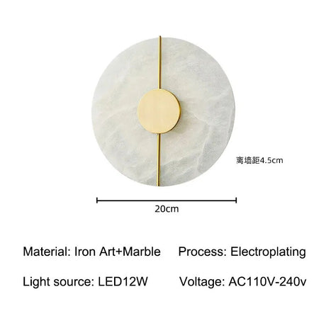 Modern Marble Led Wall Bedroom Lamp Home Decor Wall Decoration Lampshade LED Lighting Fixture for Home Decor Bedroom Hotel Lamps