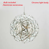 Modern Restaurant Chandelier Creative Personality Dandelion Art Spherical Nordic Fireworks Living Room Spark Ball Chandelier LED