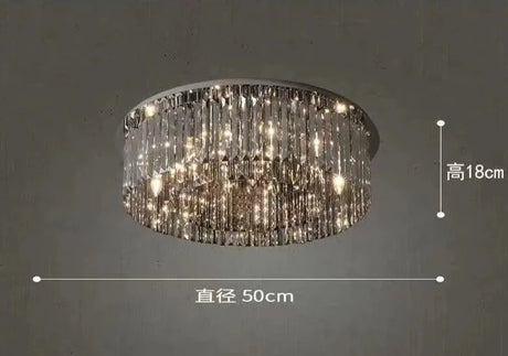 New Luminaires Modern Light Luxury Crystal Light Ceiling Living Room Atmosphere Simple Bedroom Restaurant Circular Fashion