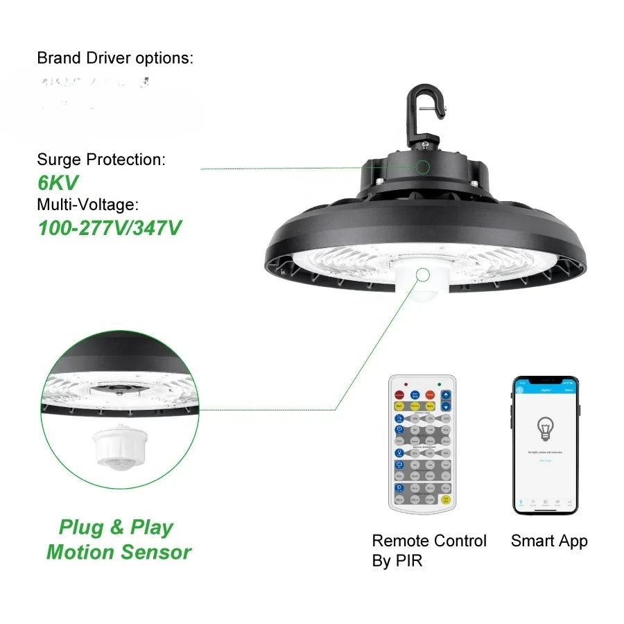 New Design High Lumen Commercial Garage Light Die Cast Aluminum Dimmable